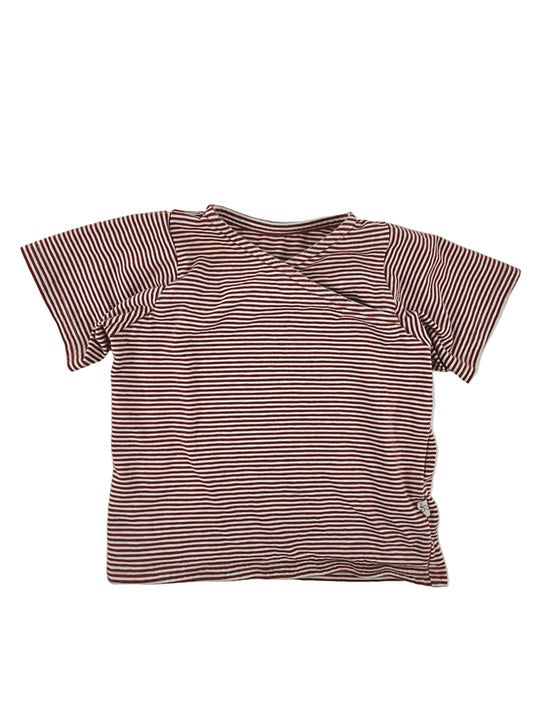 Kurzes Wickelshirt Baumwolle Ziegel Gr 6M-1Y