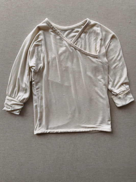 Wickelshirt Kaschmir Mix Natur Gr 1Y / Fadenzieher