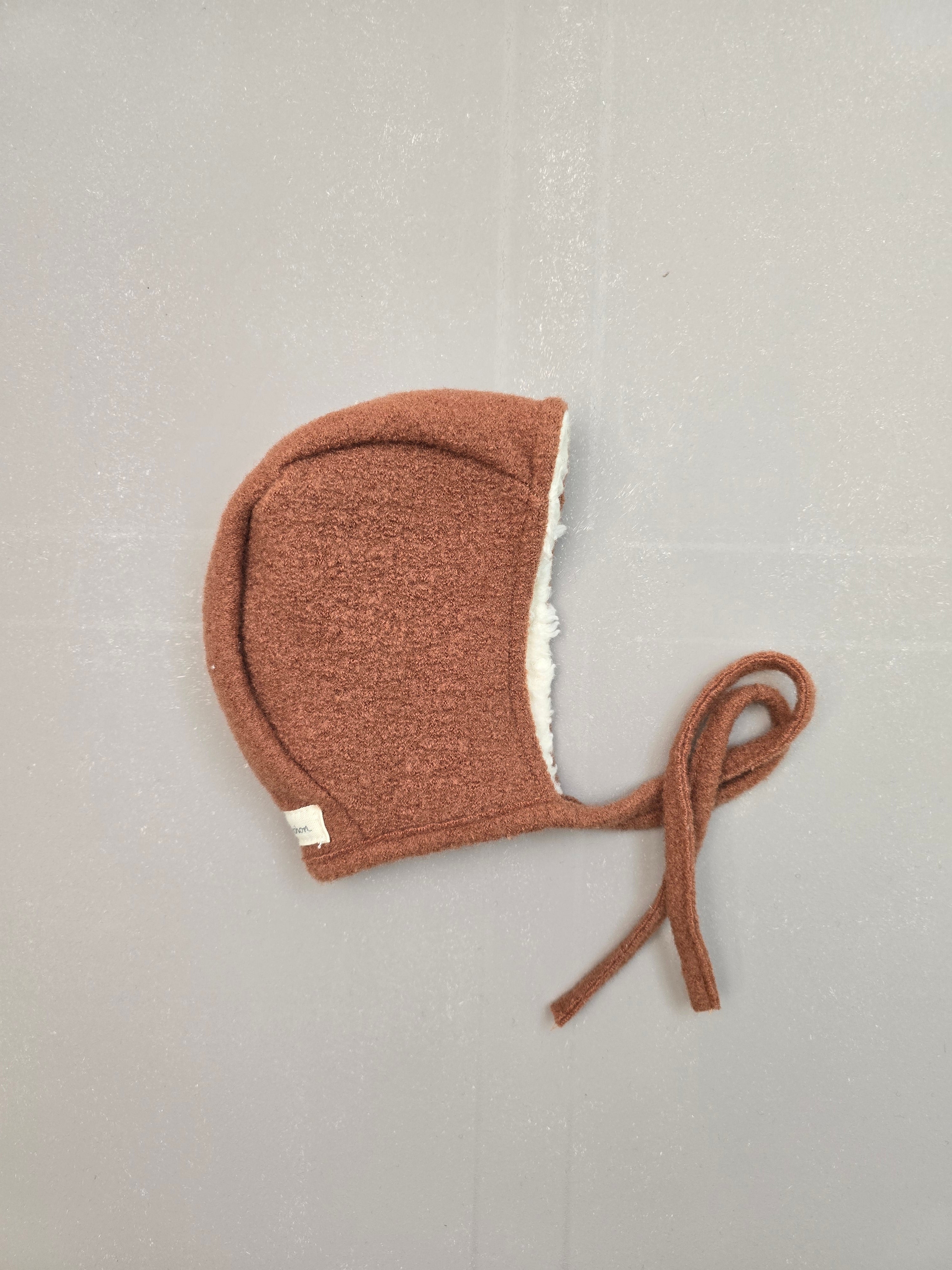 Babyhäubchen Wollwalk Karamell Gr 3M