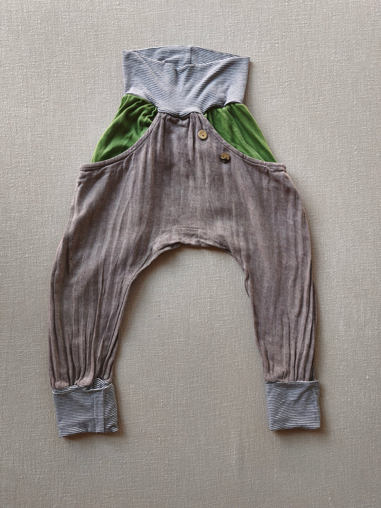 Pantaloni alla zuava a spina di pesce color mela, taglia 4/5 anni