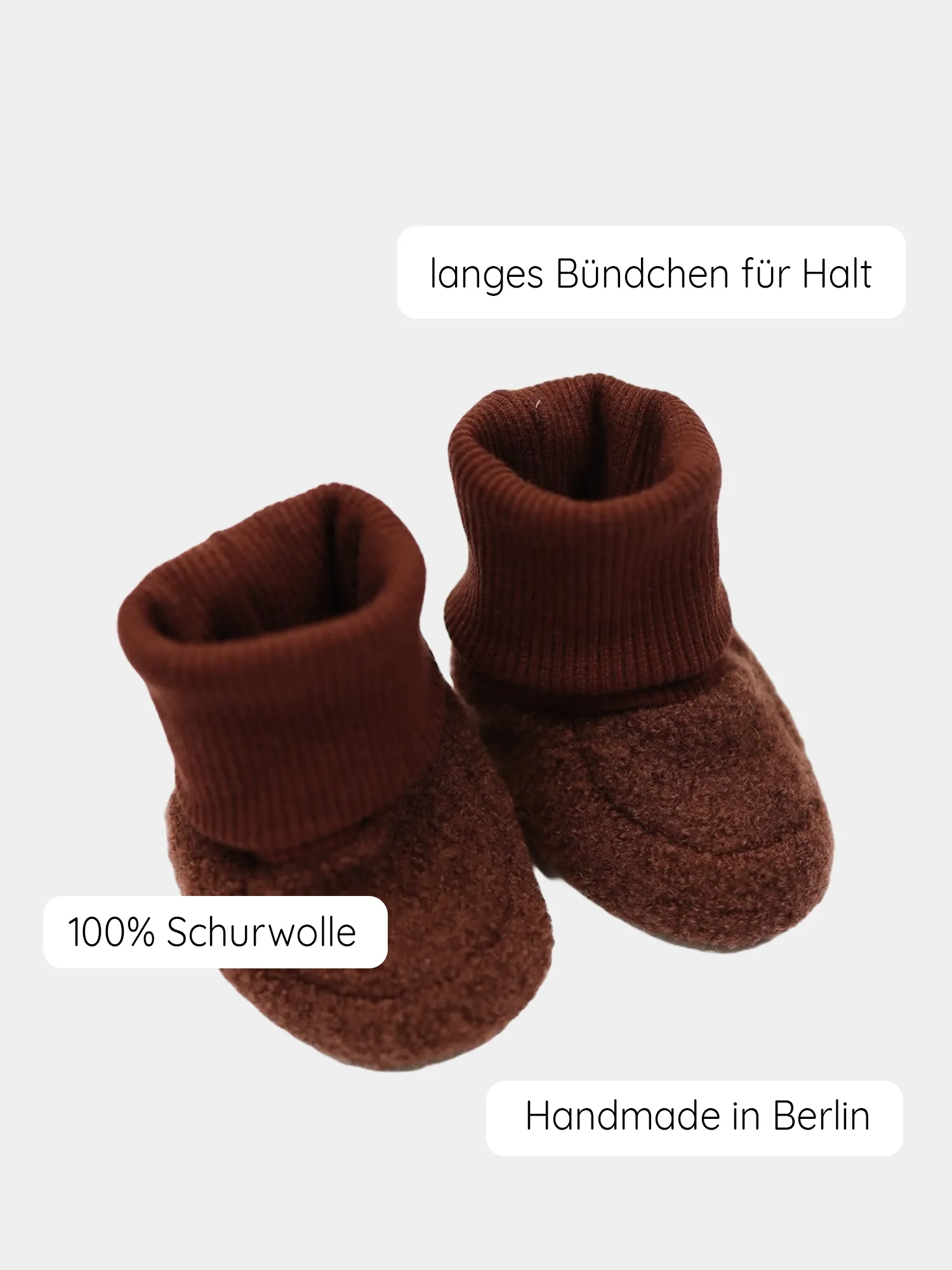 Baby booties woolwalk - chestnut