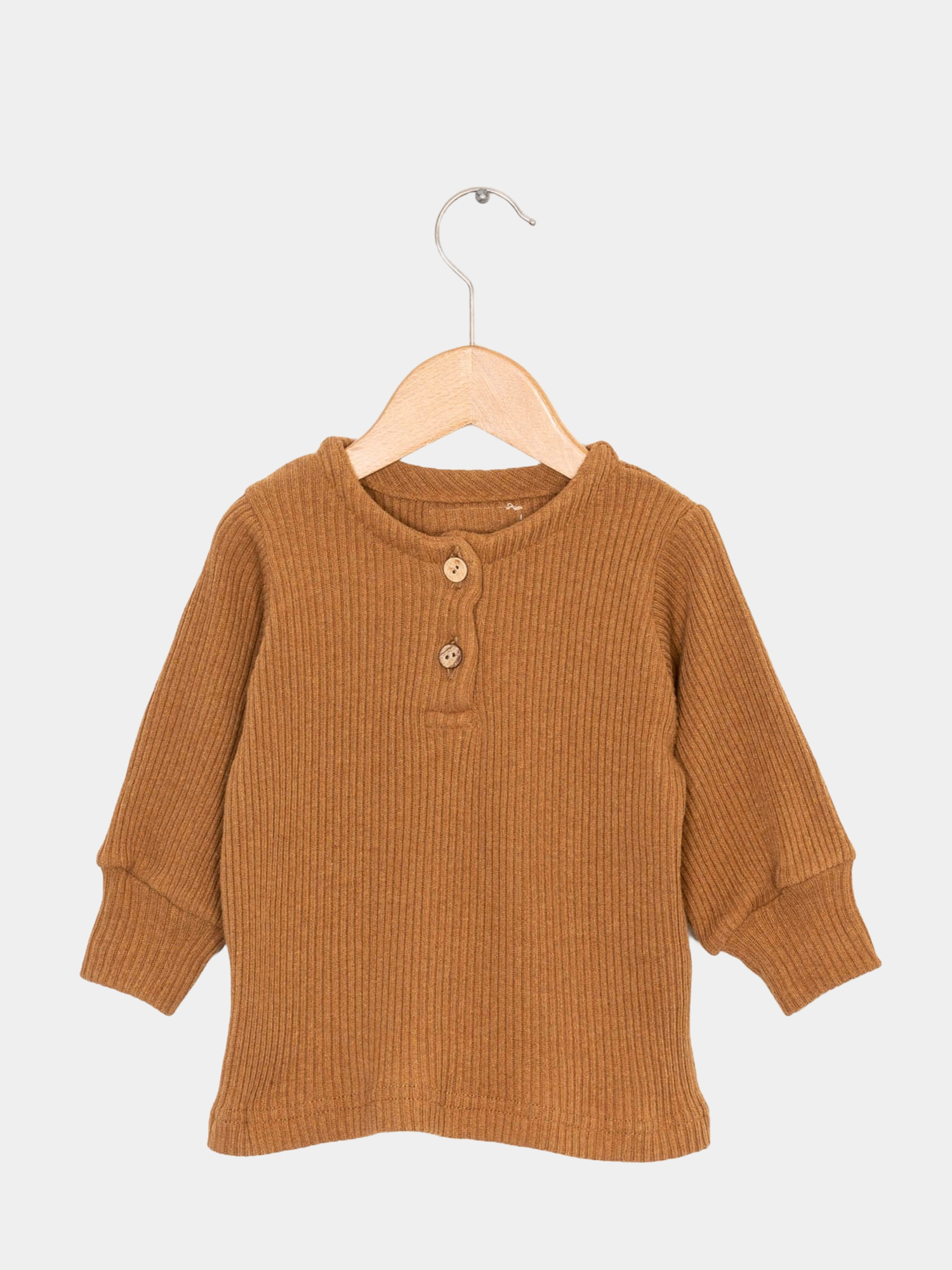 Rib knit shirt - Sahara