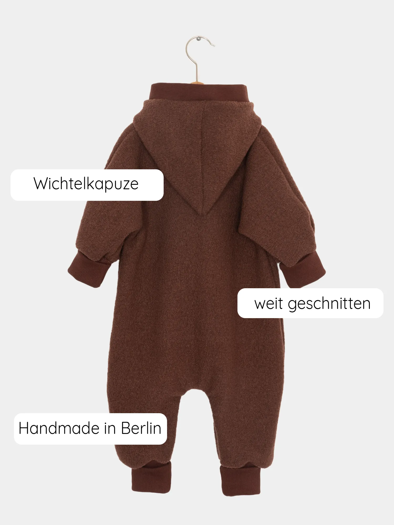 Cuddle suit woolwalk - chestnut