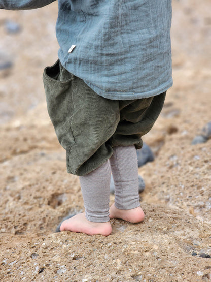 Knickerbocker fine corduroy with striped cuffs - Wheat