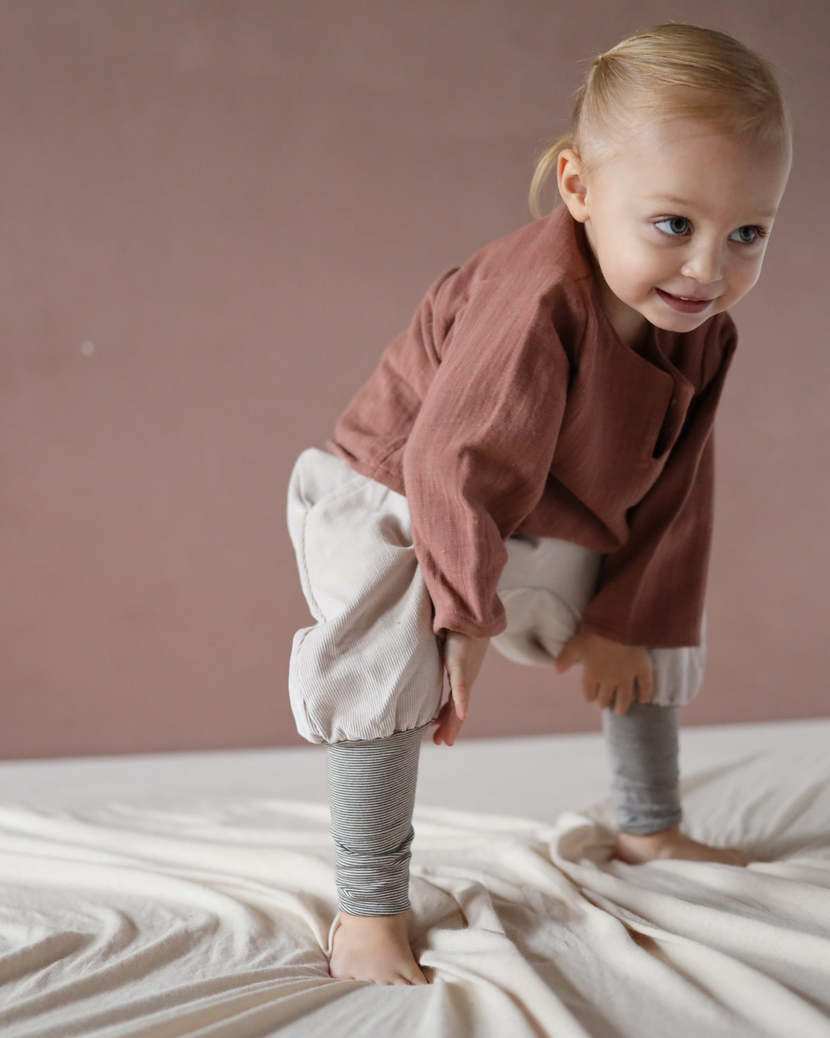 Knickerbocker fine corduroy with striped cuffs - Wheat