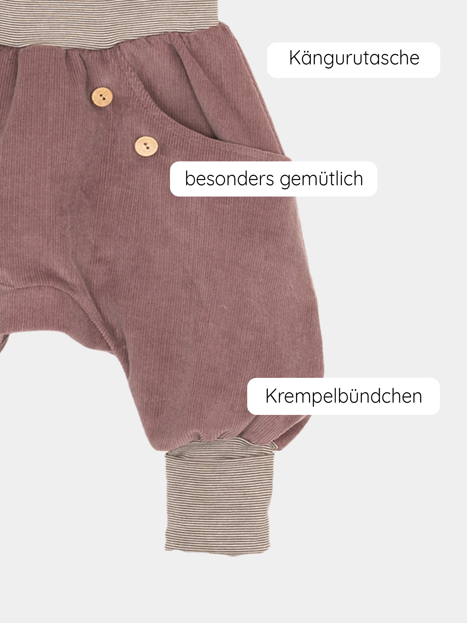 Knickerbocker Feincord Ringel - Malve