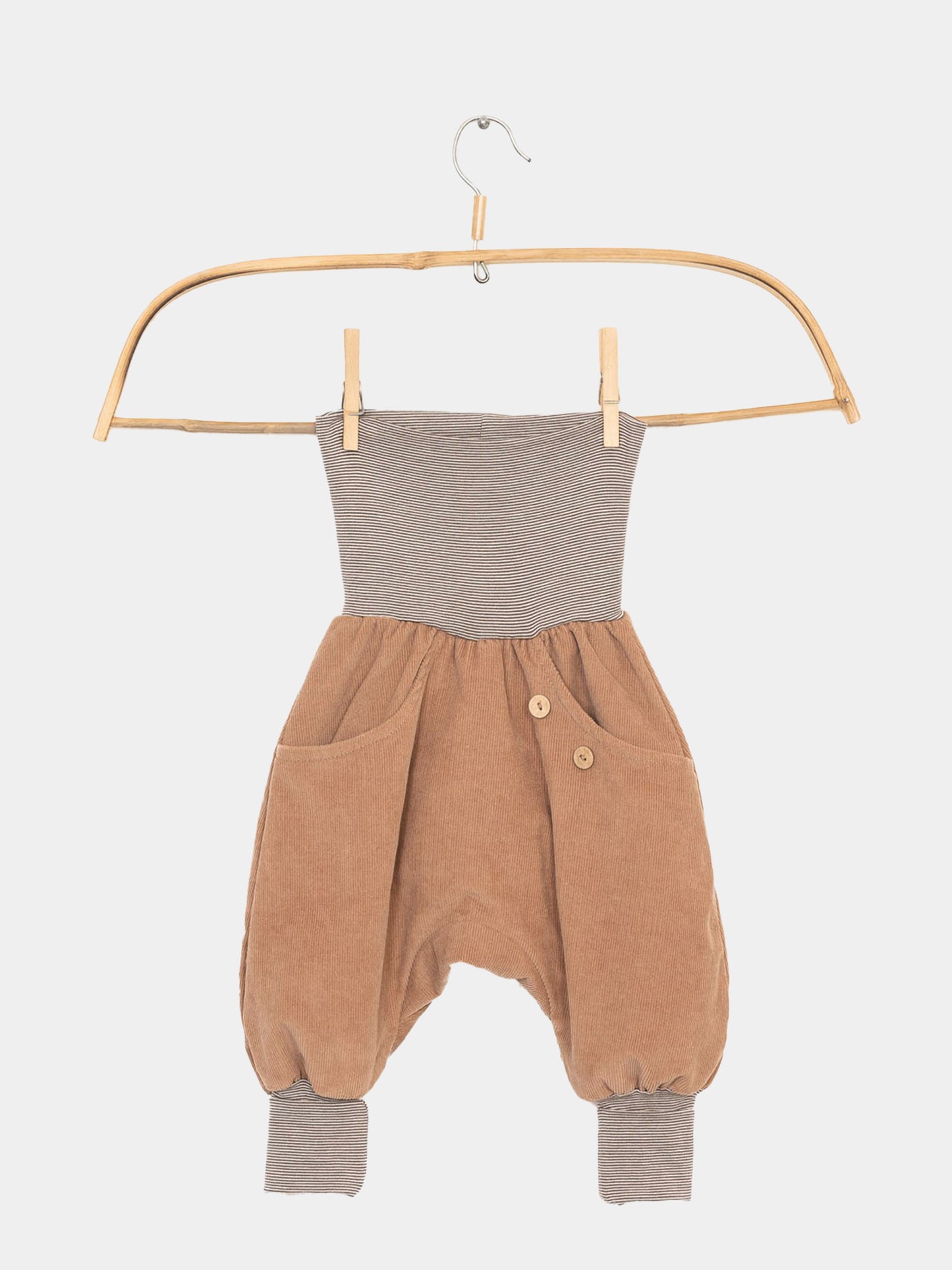 Knickerbocker fine corduroy with striped cuffs - Wheat