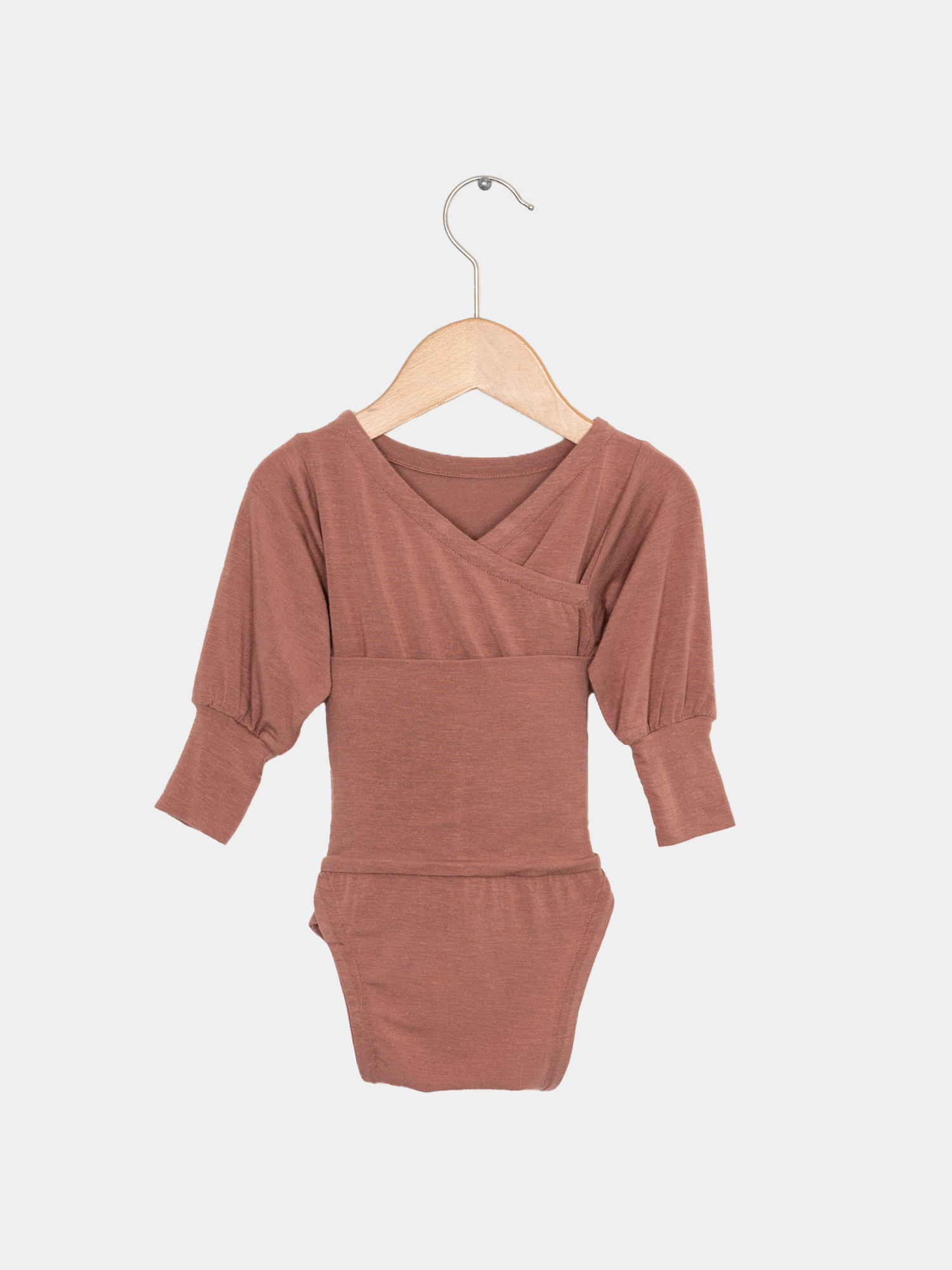 Loopbody cashmere blend - growing baby bodysuit - cinnamon