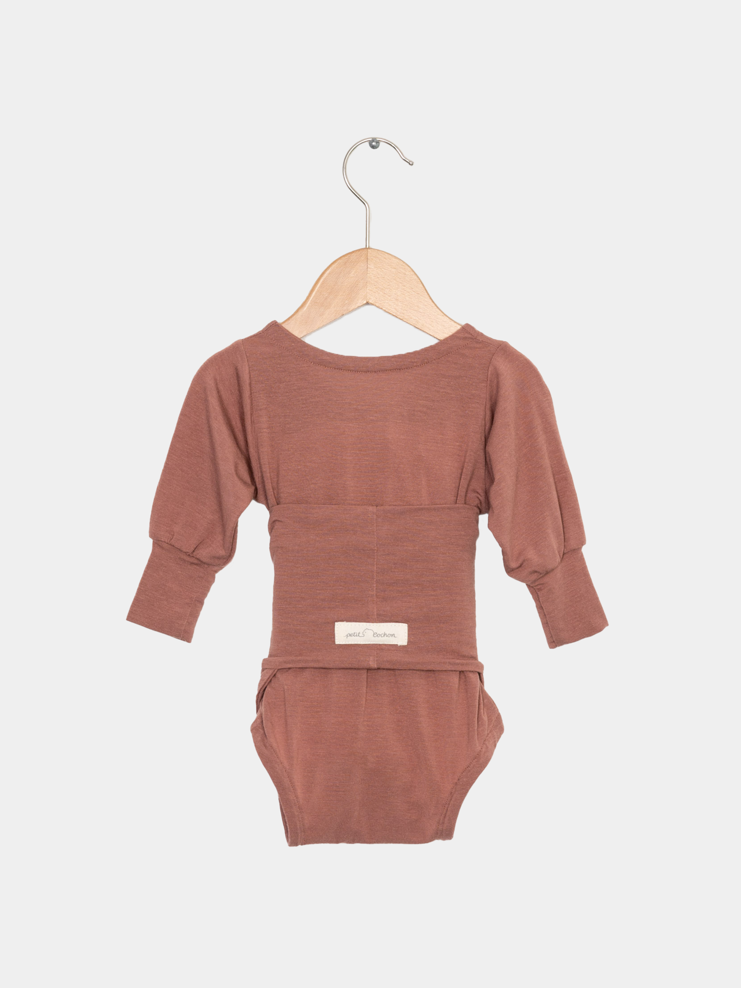 Loopbody cashmere blend - growing baby bodysuit - cinnamon