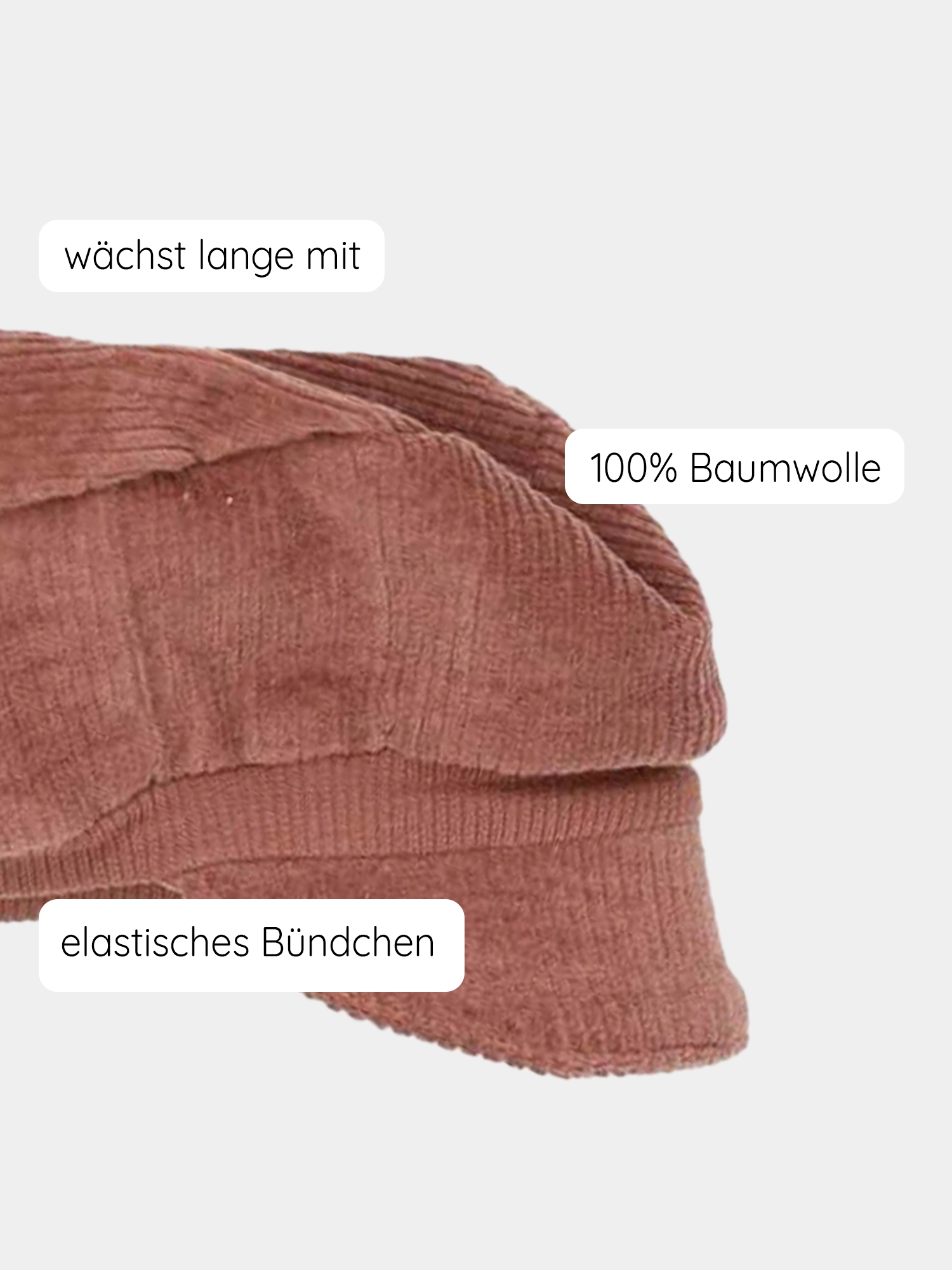 Michel cap wide corduroy - rosewood