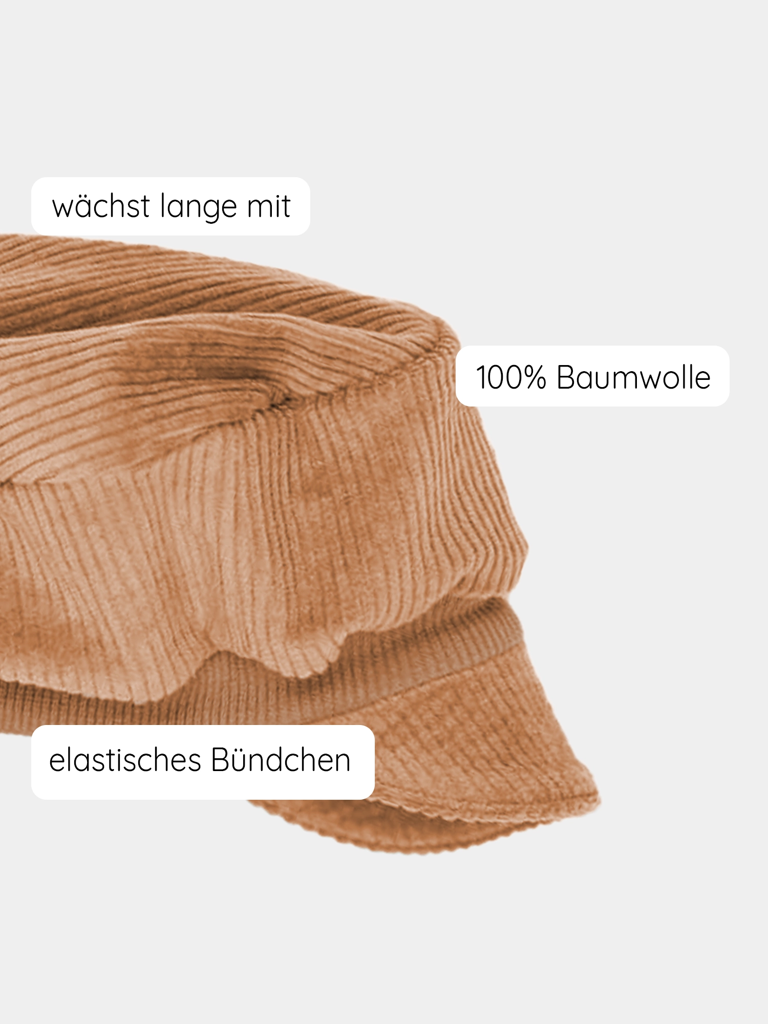 Michelmütze wide corduroy - wheat