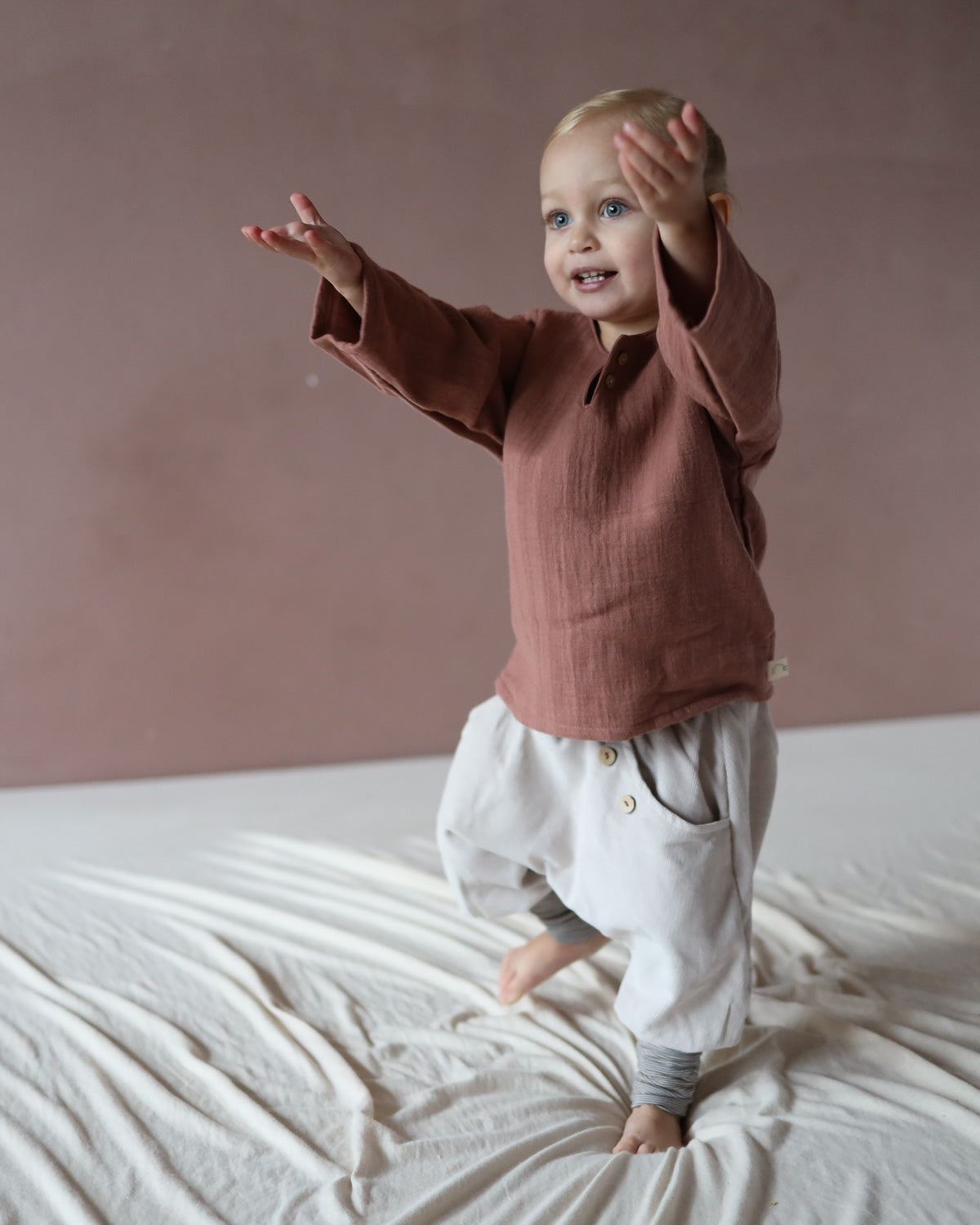 Organic muslin shirt - cinnamon