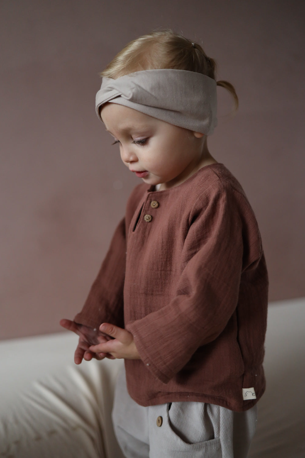 Organic muslin shirt - cinnamon