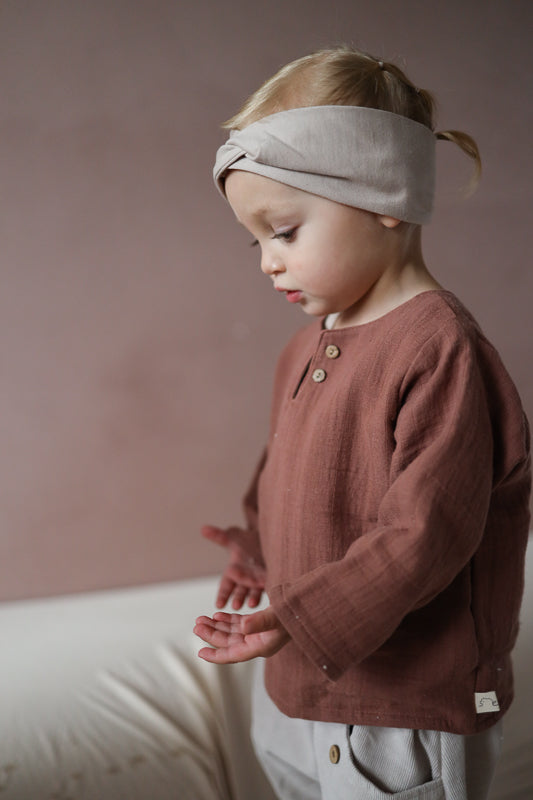 Organic muslin shirt - cinnamon