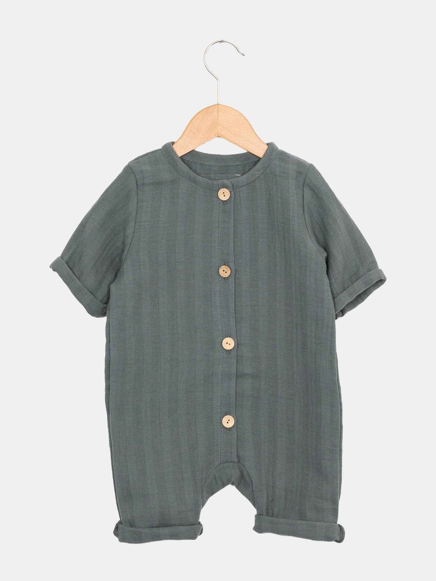 Mini overall muslin made from 100% organic cotton - Dove