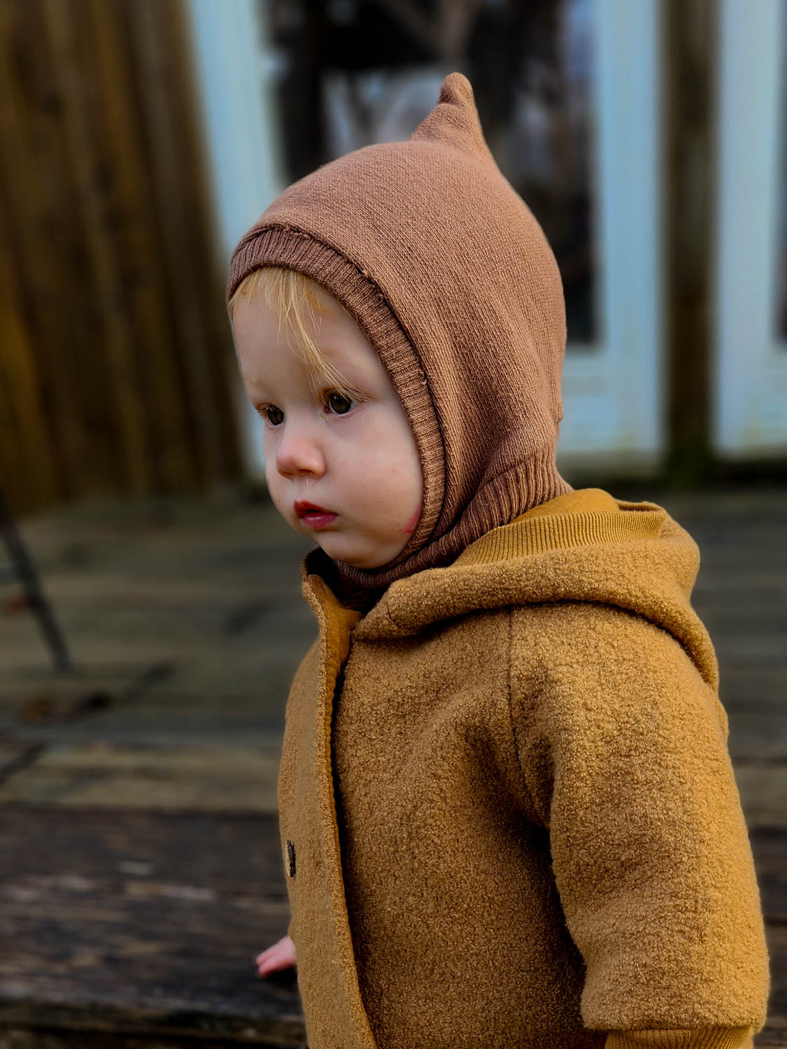 Knitted slouch hat - Nougat