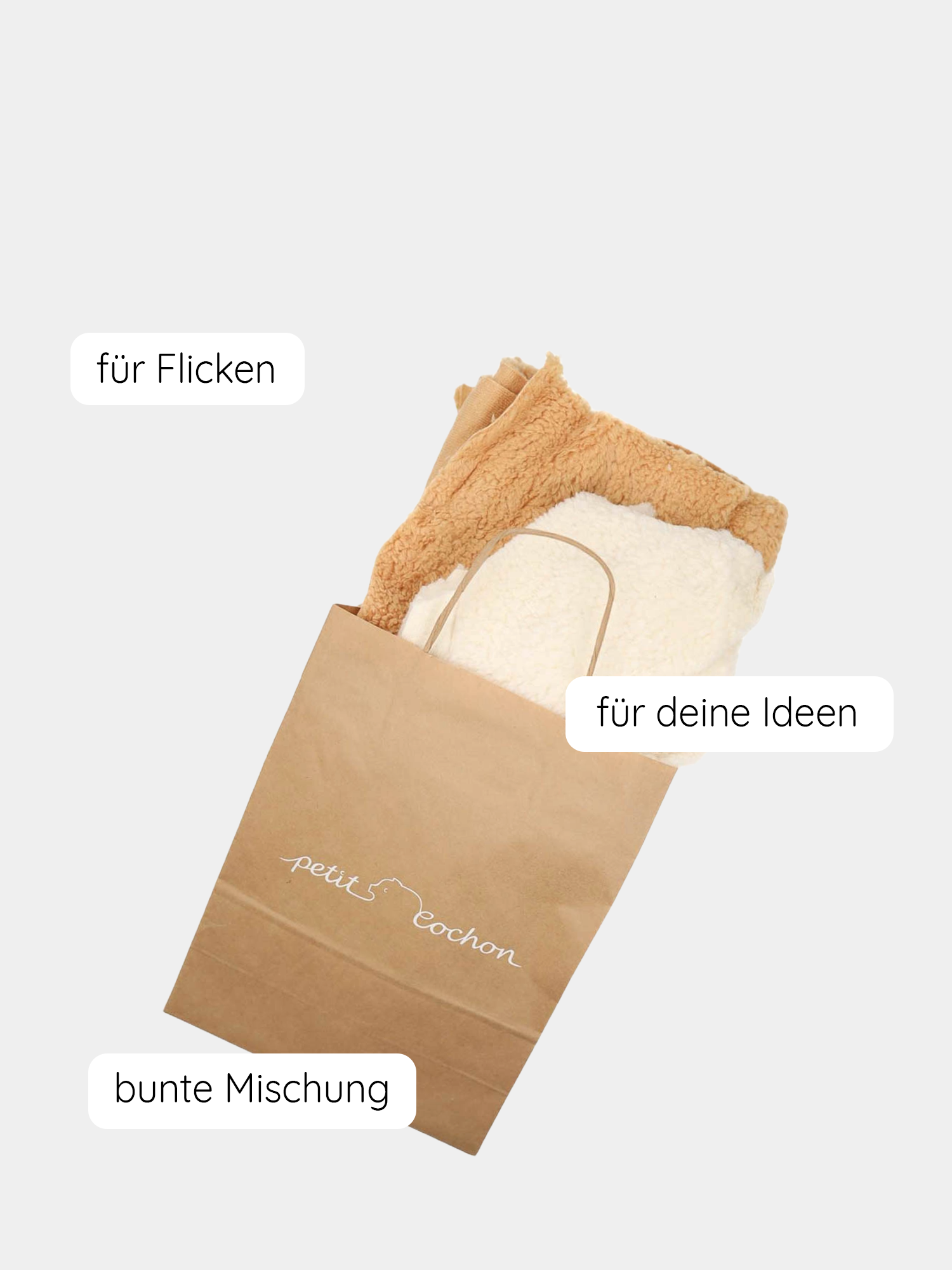 Bunte Stoffreste in der Überraschungstüte für eigene Ideen und DIY Nähprojekte