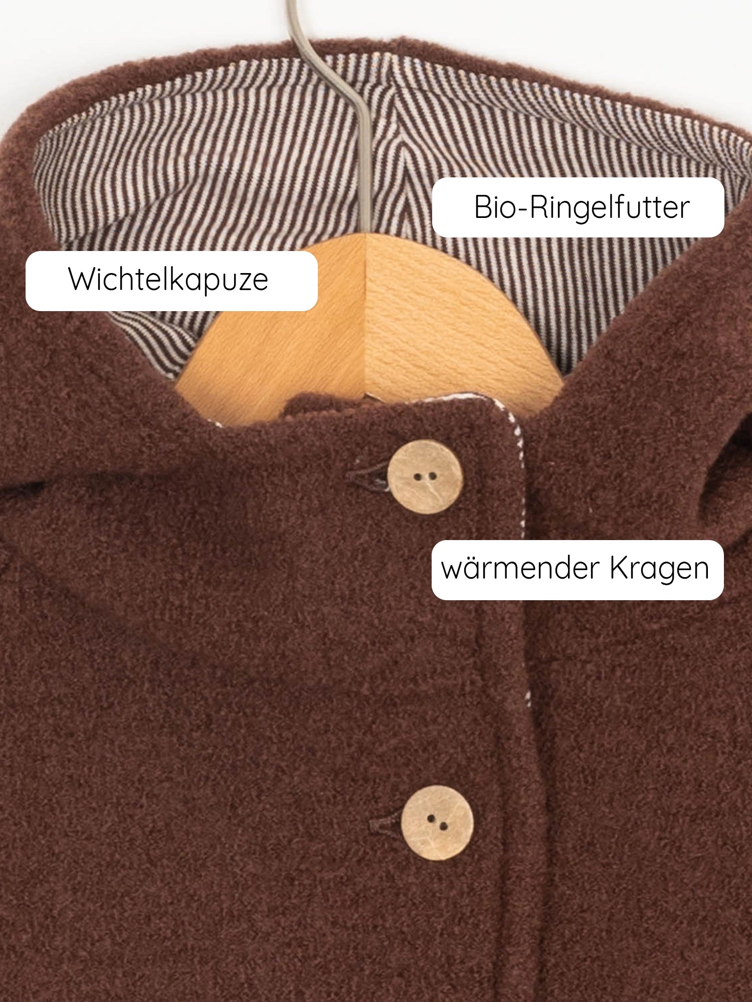 Wool Pixie Jacket with - chestnut