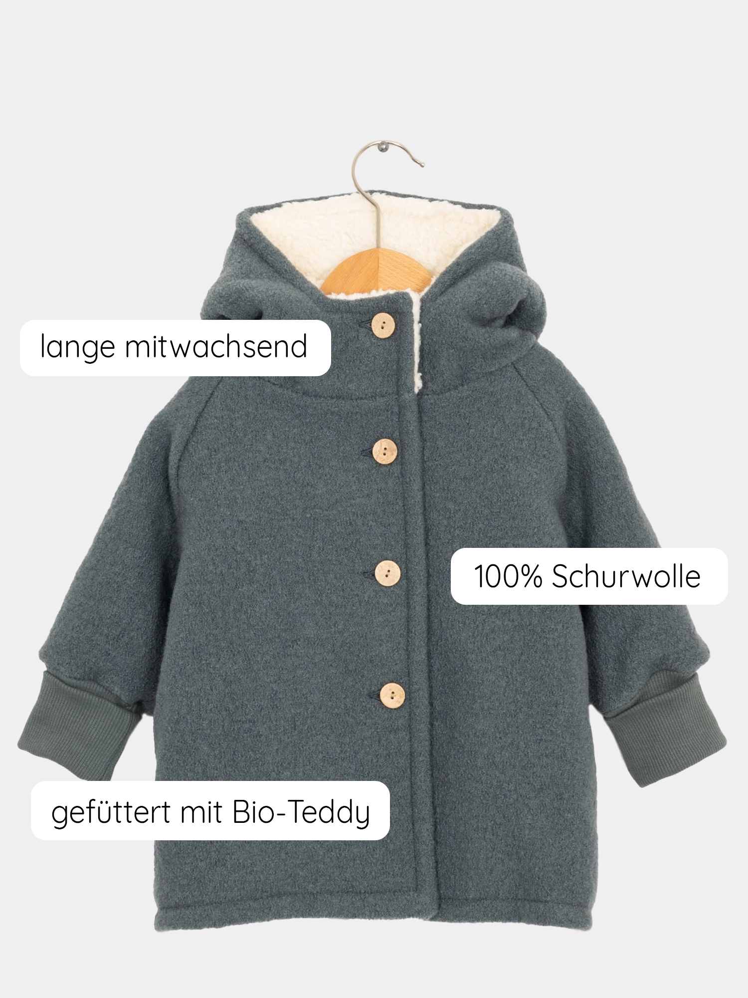 Teddy-Wichteljacke Wollwalk - Taube