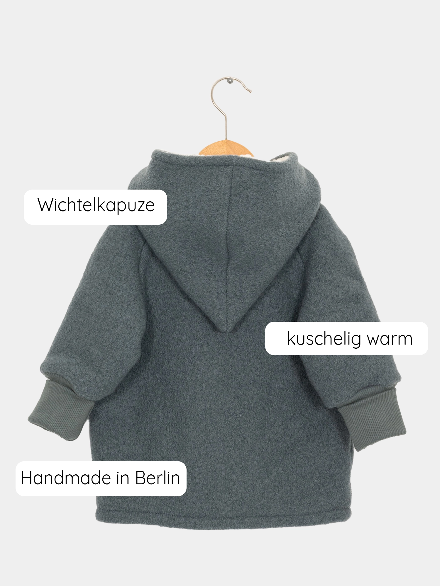 Teddy-Wichteljacke Wollwalk - Taube