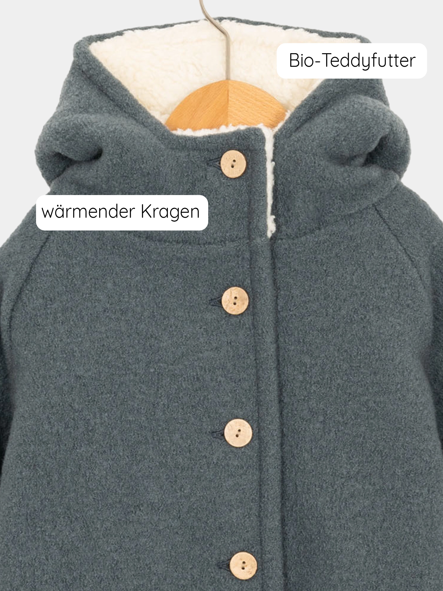 Teddy-Wichteljacke Wollwalk - Taube