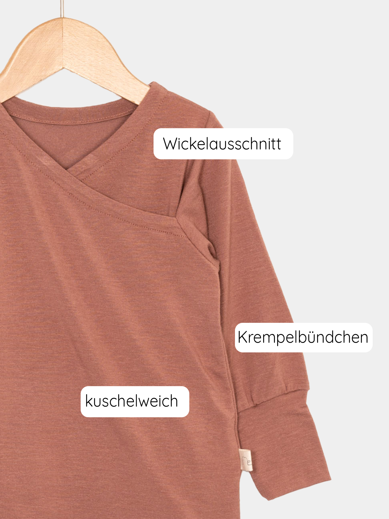 Wickelshirt aus Kaschmir-Mix - Zimt