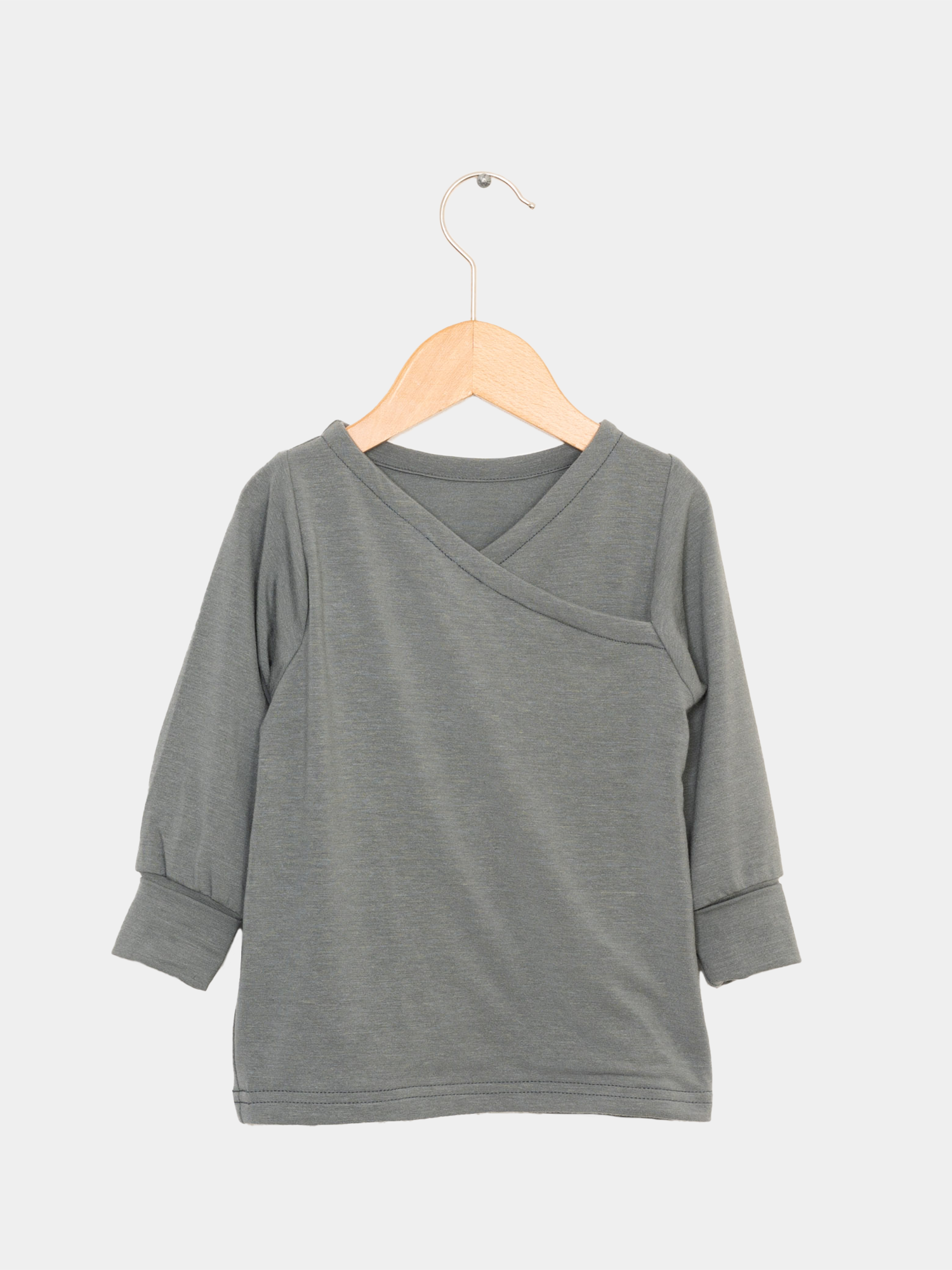 Wrap shirt in cashmere blend - dove