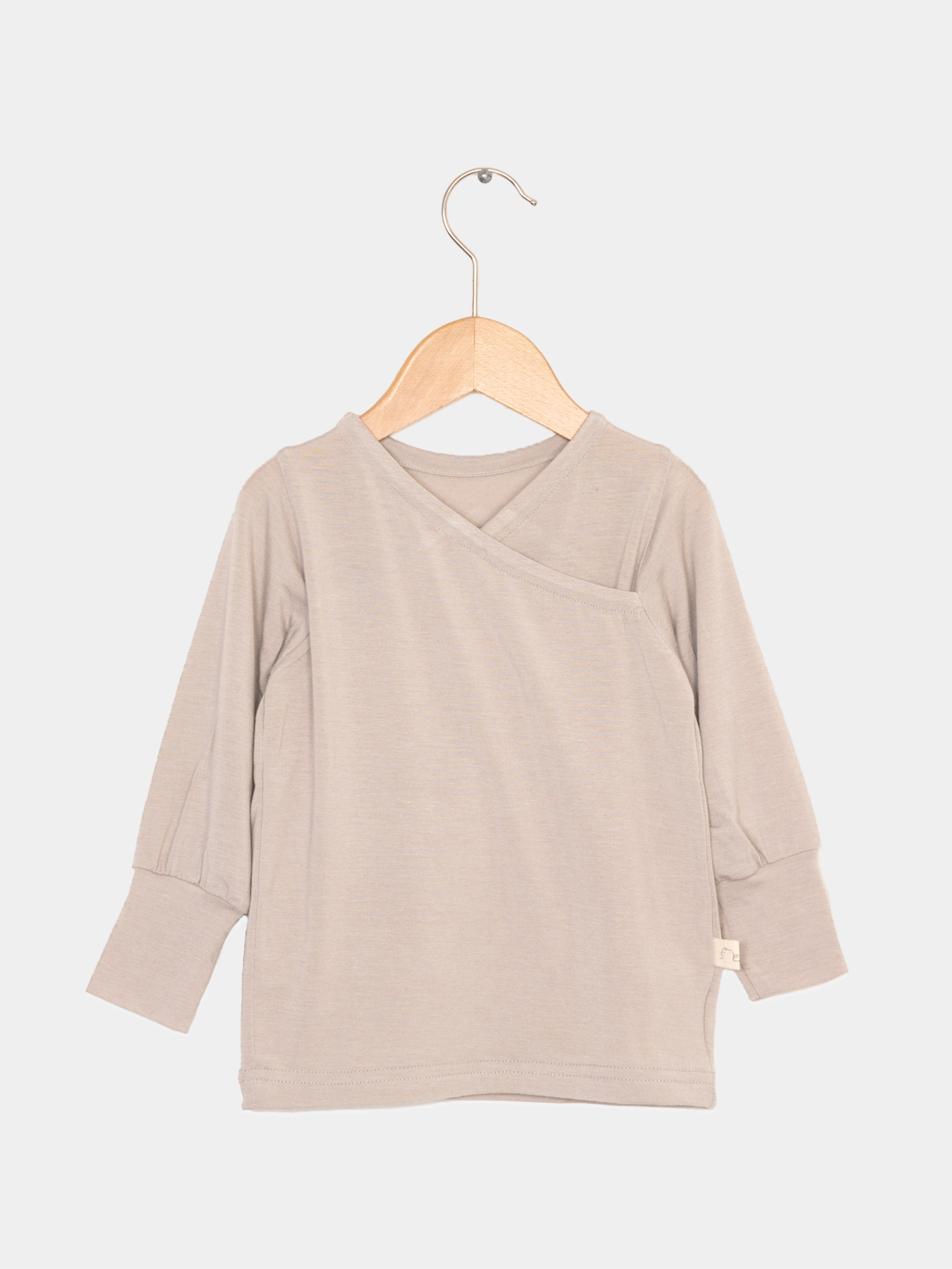 Wrap shirt in cashmere blend - sand